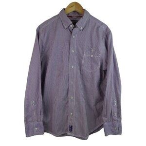 Men's Canterbury of New Zealand Shirt Size XL Purple Long Sleeve Button Down Top